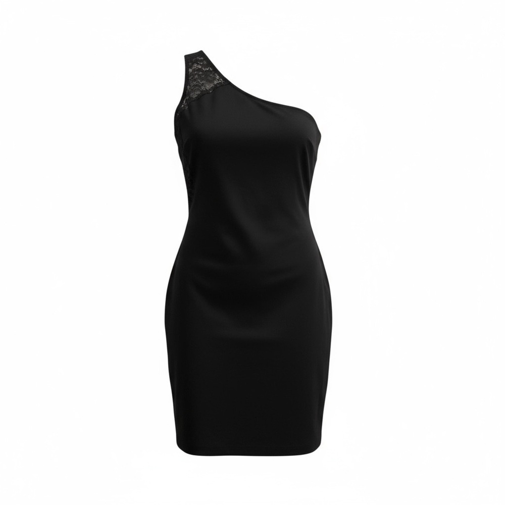 Black Madison Marcus one shoulder mini dress